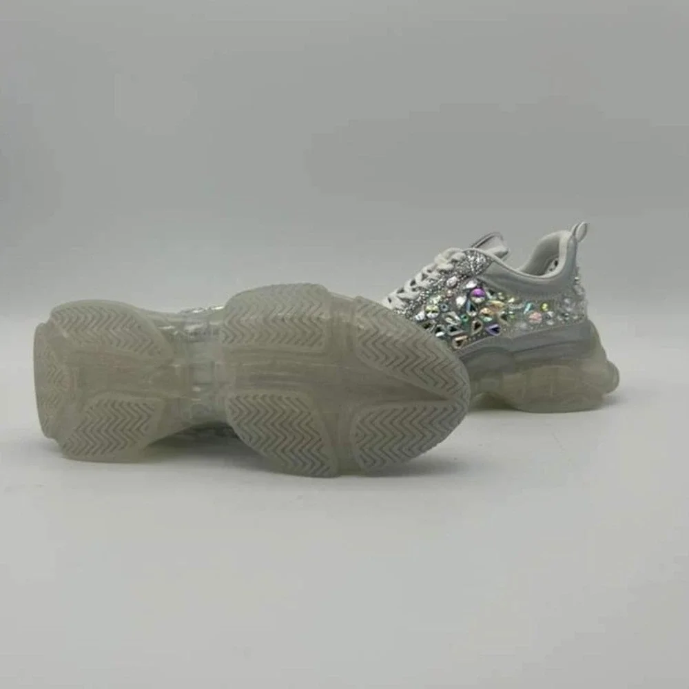 Steve‎ Madden Manifesto Rhinestone Sneakers - Women's Size 6.5 - NIB